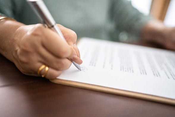 person signing rental agreement